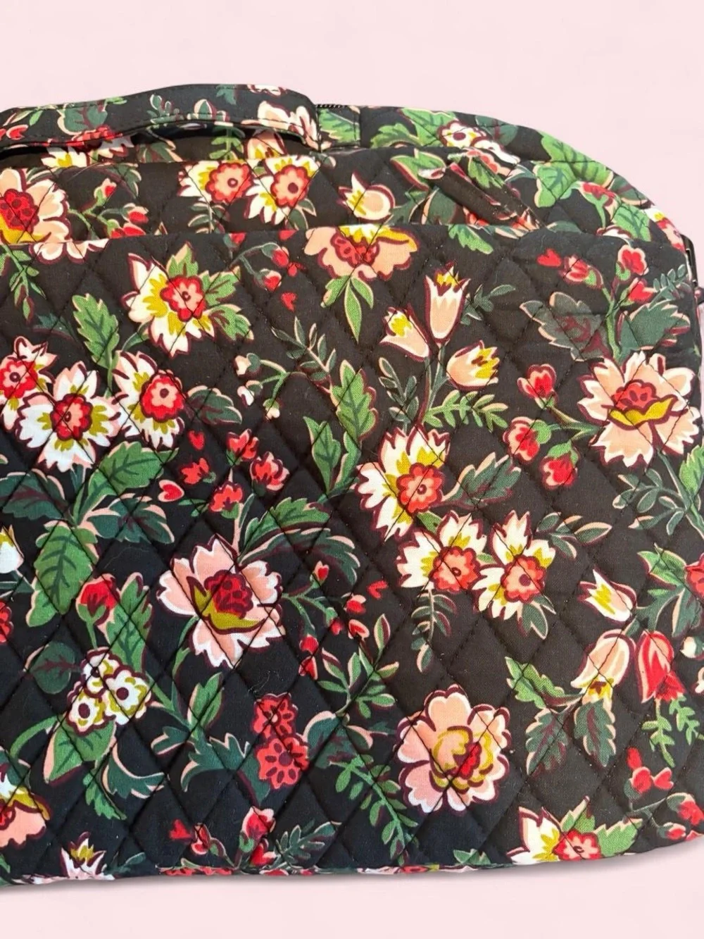 Vera Bradley Hidden Hearts Quilted Cotton Laptop Crossbody Bag